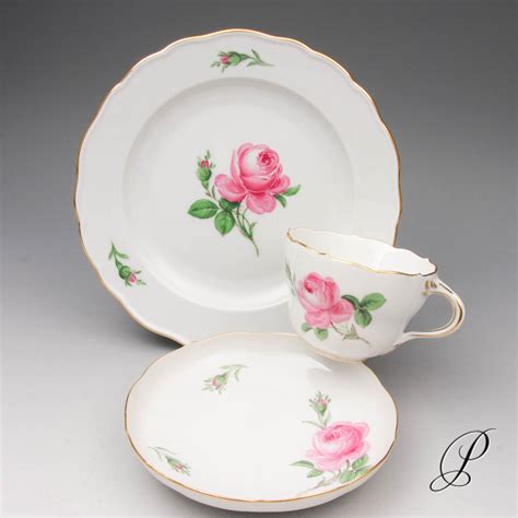 Kaffeegedeck Nr Meissen Im Dekor Rote Rose Porzellan Porcelain