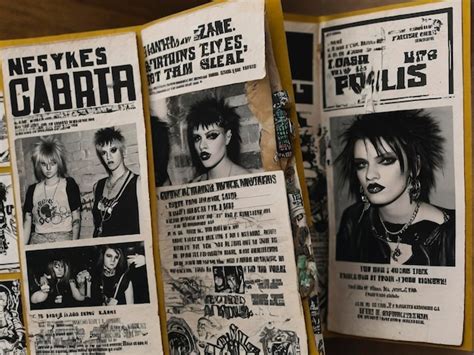 Premium Photo | A series of photos featuring handmade punk zines and flyers