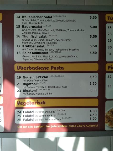 Speisekarte Von Marmaris D Ner Kebab Haus Inh Turhan Altinsoy