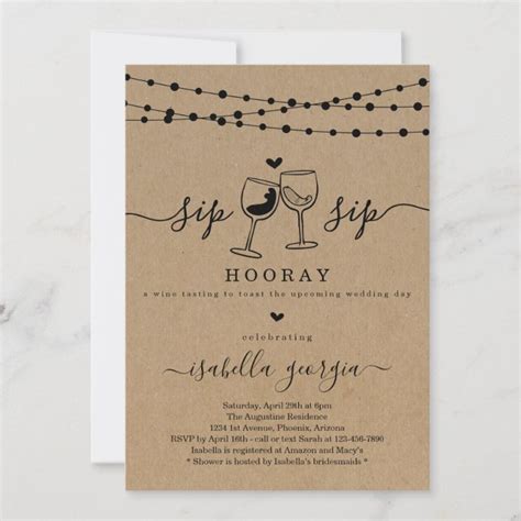 Wine Tasting Bridal Shower Invitation