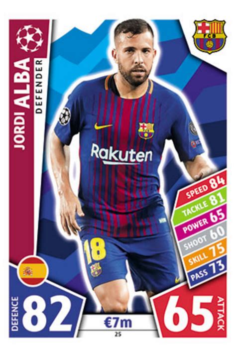 Jordi Alba Football Cards Match Attax Champions League