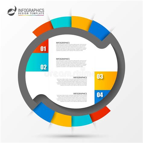 Cirkel Infographics Mall För Diagram Sex Moment Vektor Illustrationer