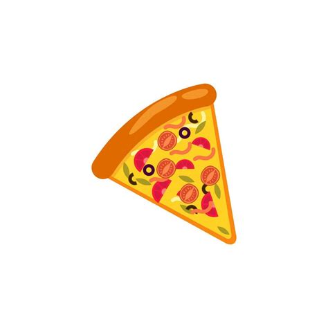 Pizza Slice Icon Vector Pizza Slice With Melted Cheese Slice Of