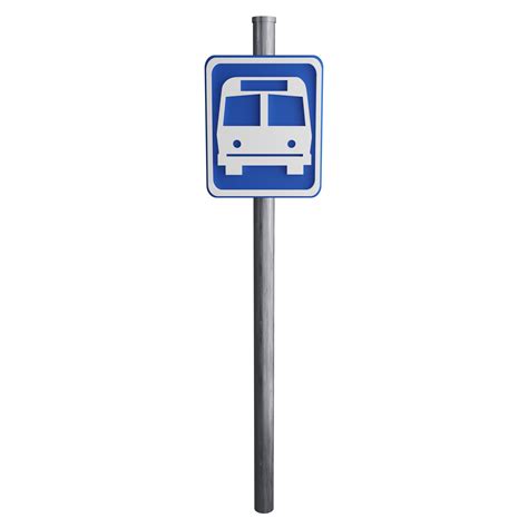 Bus stop sign on the road clipart flat design icon isolated on ...