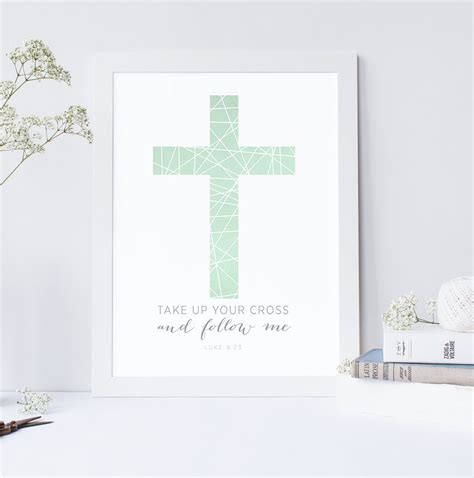 Luke 9:23 Bible Verse Art Typographic Print Scripture | Etsy