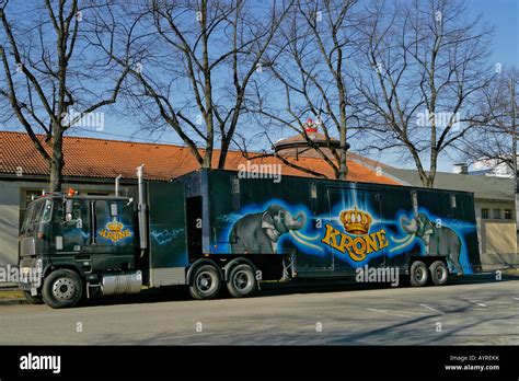 Truck used to transport circus animals, Circus Krone, Munich, Bavaria ...