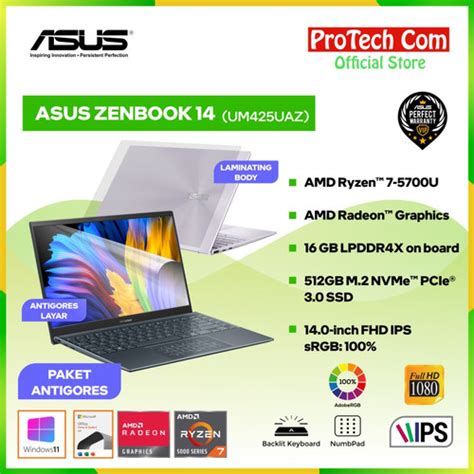 Jual Asus Zenbook Um Uaz Ryzen U Gb Gb Fhd Ohs Win