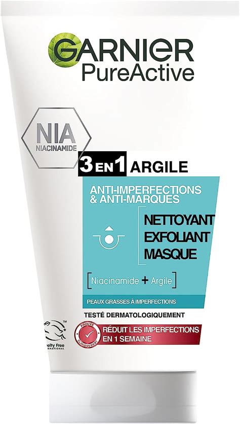 Garnier Pure Active Nettoyant Visage En Exfoliant Masque