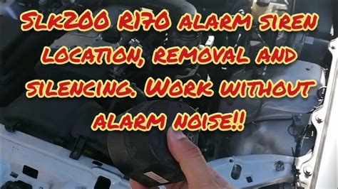 Mercedes Slk 200 R170 M111 946 Alarm Siren Location Removal And Silencing Work Without Noise