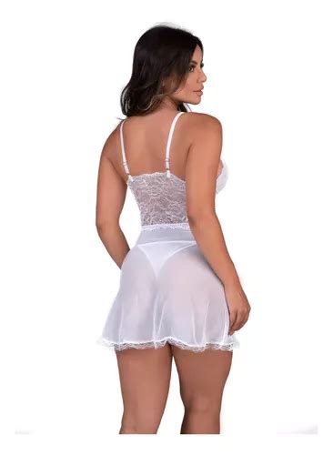 Kit Lingerie Fantasia Camisola Sexy C Calcinha Sensual Luxo