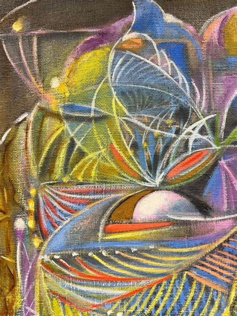 french abstract large  french abstract surrealist original oil