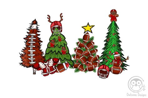 Football Christmas Tree PNG Sublimation - So Fontsy