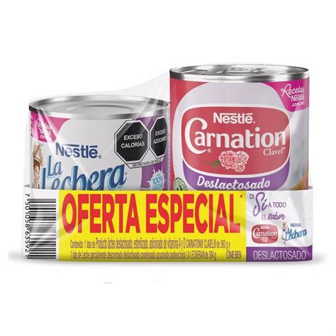 Leche evaporada Nestlé Carnation Clavel deslactosada 360 g 1 Lechera