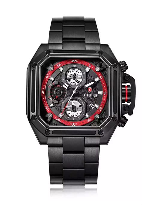 Jual Expedition Expedition Jam Tangan Pria Black Red Stainless