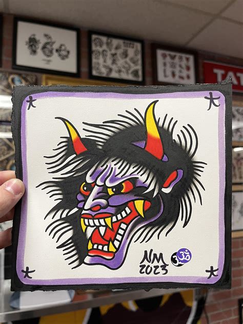 hannya mask  craigytatts stencil book  cc  greatly