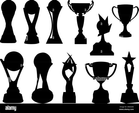 Set Of Trophy Silhouette Stock Vector Image Art Alamy