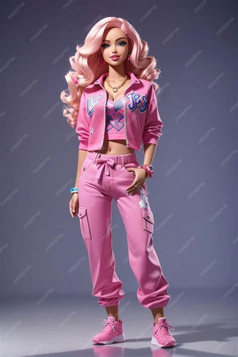 Premium Photo Barbie Dressed In Hip Hop Style Trendy Outfit