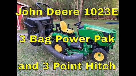 John Deere 1023e And The 3 Point Hitch Bagger Youtube