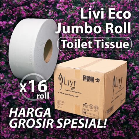 Jual Paket DUS Livi Eco Jumbo Roll Tissue 2ply 1200 Sheets