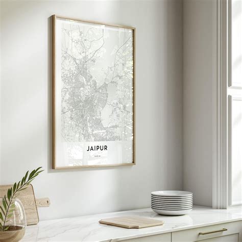 map  jaipur print jaipur map gift jaipur poster city map artwork
