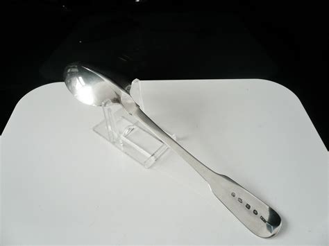 Sterling Silver Serving Spoon Irish Antique Crested Rattail James