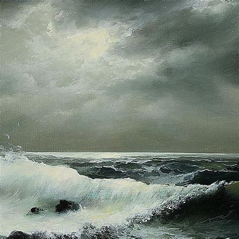 Eugene Garin Crashing Waves Oil On Canvas