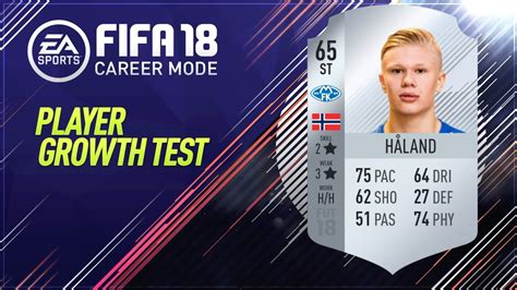 Fifa 18 Erling Håland Growth Test Youtube