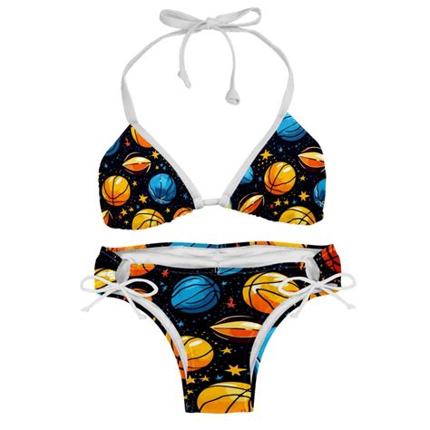 Basketball Swim Suit Bikini Sets With Detachable Sponge Adjustable