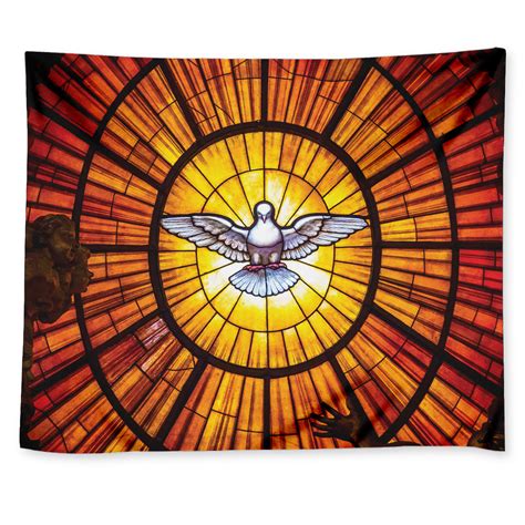 Holy Spirit Dove Stained Glass Print Tapestry – GearFrost