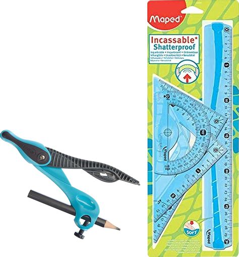 Maped Kit de Traçage INCASSABLE 4 pièces comprenant 1 règle 30 cm 1