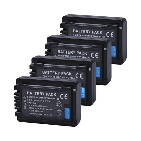 Tectra Pcs Pack Vw Vby Vby Li Ion Camera Battery For Hc V Hc