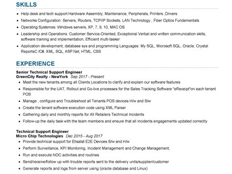 Technical Support Engineer Resume Sample In Resumekraft