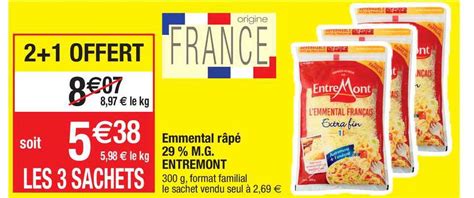 Promo Emmental Râpé 29 M g Entremont chez Migros France iCatalogue fr