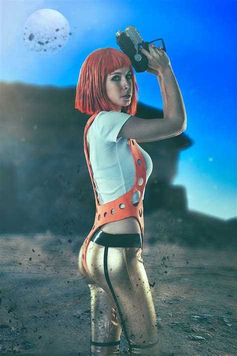 Cosplay The Fifth Element Women Ruben Cid Redhead Model HD