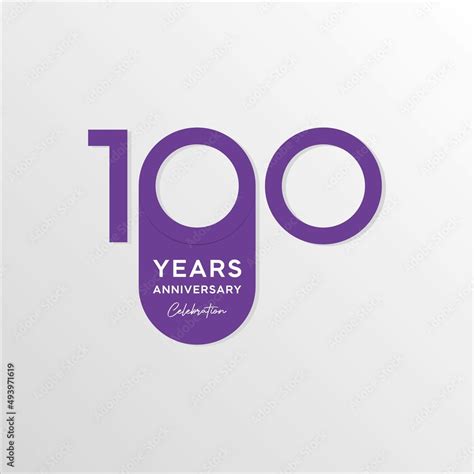 100th anniversary logo. Anniversary celebration logo design with purple ...