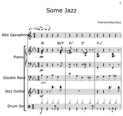 Some Jazz - Sheet music for Alto Saxophone, Piano, Contrabass, Electric ...