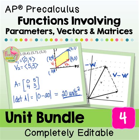 Ap Precalculus Parametrics Vectors And Matrices Unit Flamingo