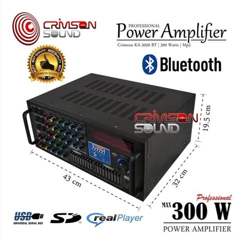 Jual POWER AMPLIFIER BLUETOOTH EQUALIZER Mp5 300 Watts CRIMSON KA 3050