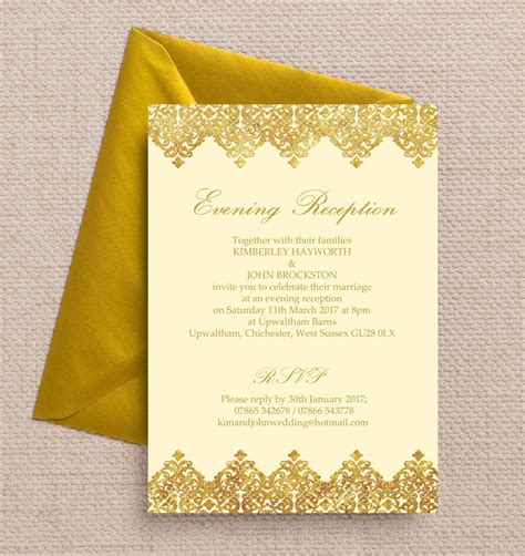 Wedding Reception Invitation Top 10 Printable Evening Wedding Reception ...