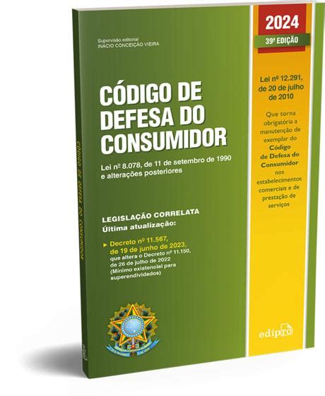 Livro Código de Defesa do Consumidor 2024 39ª Edição Atualizada