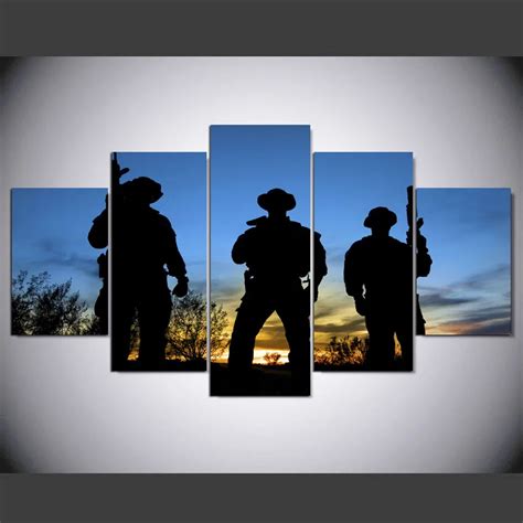 Dafenjingmo Arts 5 Panel Modern Hd Navy Seals The Best Art Print Canvas