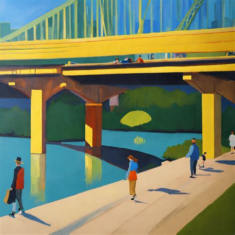 Lexica Junkies Hitting Up Under The Bridge In The Style Of Alex Katz