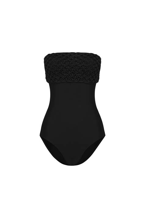 SUZU One Piece Bandeau Black Swimsuit by KIKO — KIKO