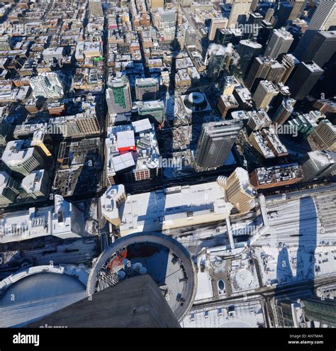 Birds Eye View Of Toronto Convention Center Looking Down The Cn Tower