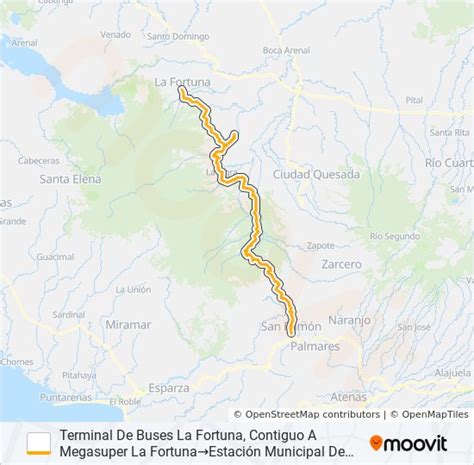 san ramón la fortuna san carlos Route Schedules Stops Maps