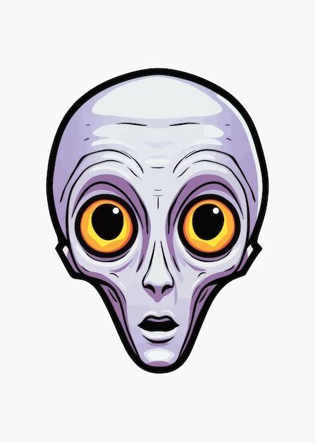 Ilustración de dibujos animados de caras alienígenas Vector Premium