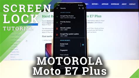 How To Enable Screen Lock On MOTOROLA Moto E7 Plus Set Up Screen Lock