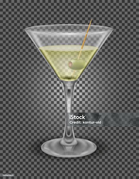 Ilustrasi Vektor Gelas Minuman Beralkohol Koktail Martini Ilustrasi