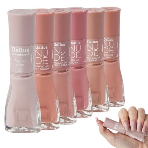 DAILUS NUDE KIT 6 ESMALTES TONS NUDES Shopee Brasil