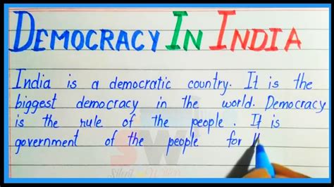 Essay On Democracy In India In English Short Note On Democracy In